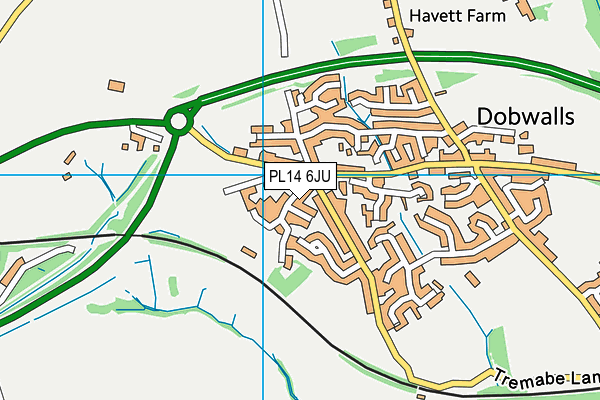 PL14 6JU map - OS VectorMap District (Ordnance Survey) PL14 6JU map - OS VectorMap District (Ordnance Survey)