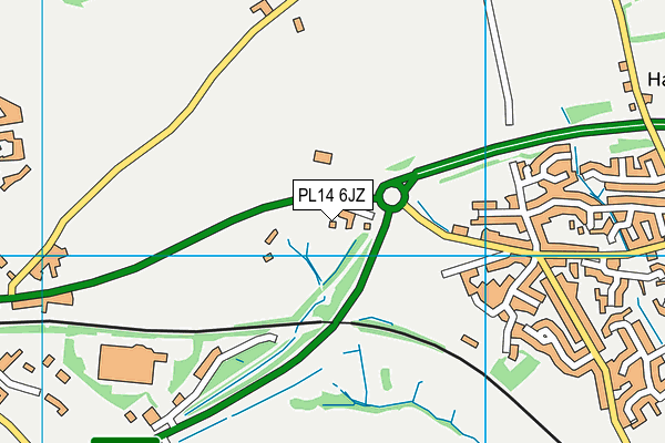 PL14 6JZ map - OS VectorMap District (Ordnance Survey) PL14 6JZ map - OS VectorMap District (Ordnance Survey)