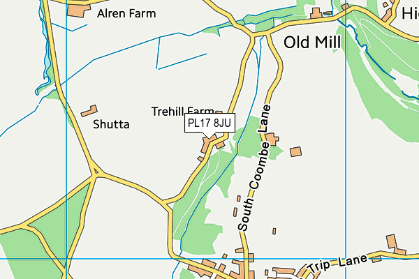 PL17 8JU map - OS VectorMap District (Ordnance Survey) PL17 8JU map - OS VectorMap District (Ordnance Survey)
