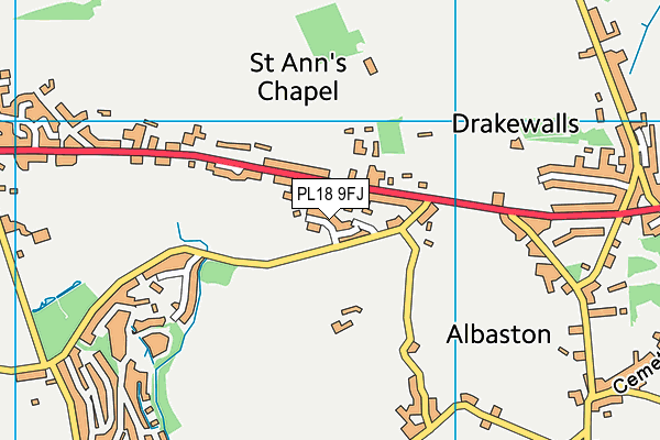 PL18 9FJ map - OS VectorMap District (Ordnance Survey) PL18 9FJ map - OS VectorMap District (Ordnance Survey)