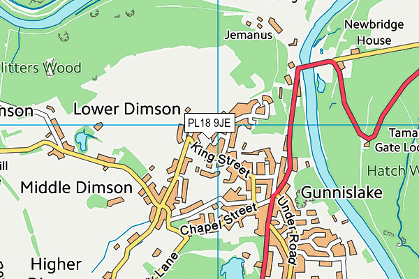 PL18 9JE map - OS VectorMap District (Ordnance Survey) PL18 9JE map - OS VectorMap District (Ordnance Survey)