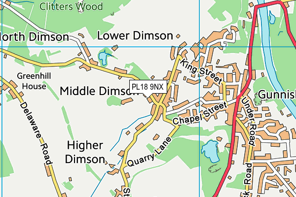 PL18 9NX map - OS VectorMap District (Ordnance Survey) PL18 9NX map - OS VectorMap District (Ordnance Survey)