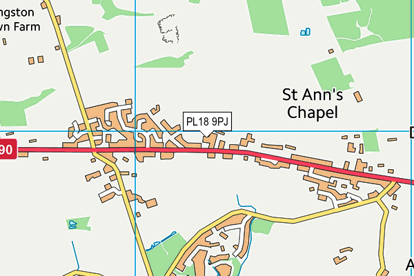 PL18 9PJ map - OS VectorMap District (Ordnance Survey) PL18 9PJ map - OS VectorMap District (Ordnance Survey)
