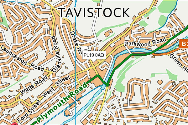 PL19 0AQ map - OS VectorMap District (Ordnance Survey)