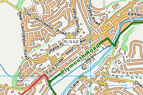 PL19 8JZ map - OS VectorMap District (Ordnance Survey) PL19 8JZ map - OS VectorMap District (Ordnance Survey)