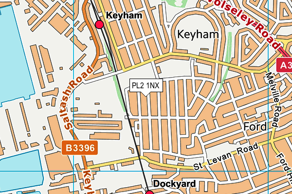 PL2 1NX map - OS VectorMap District (Ordnance Survey) PL2 1NX map - OS VectorMap District (Ordnance Survey)