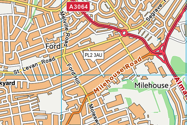PL2 3AU map - OS VectorMap District (Ordnance Survey) PL2 3AU map - OS VectorMap District (Ordnance Survey)