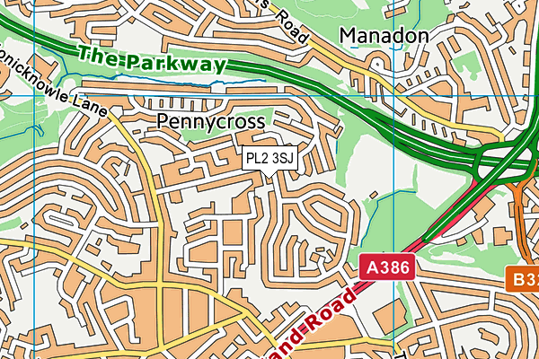 PL2 3SJ map - OS VectorMap District (Ordnance Survey) PL2 3SJ map - OS VectorMap District (Ordnance Survey)