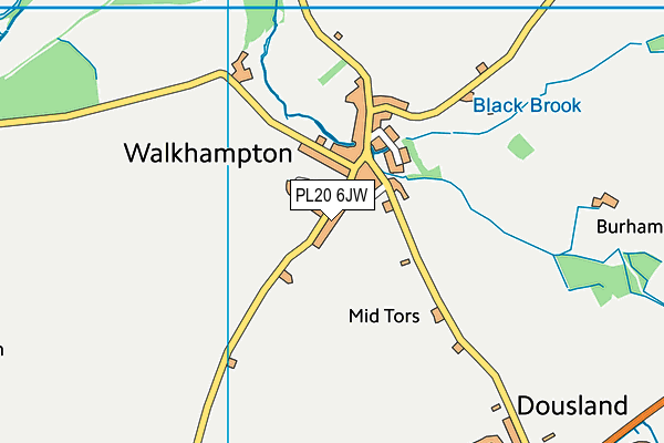 PL20 6JW map - OS VectorMap District (Ordnance Survey) PL20 6JW map - OS VectorMap District (Ordnance Survey)