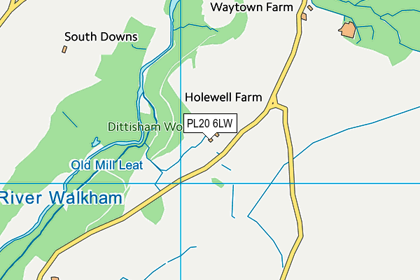 PL20 6LW map - OS VectorMap District (Ordnance Survey) PL20 6LW map - OS VectorMap District (Ordnance Survey)