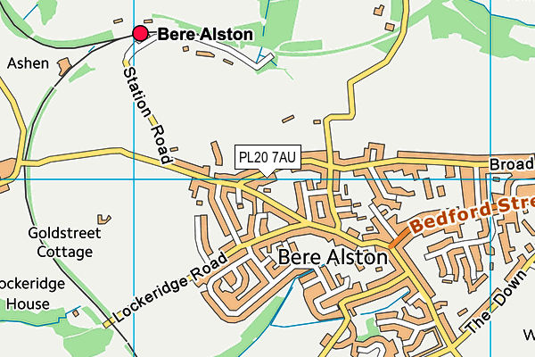PL20 7AU map - OS VectorMap District (Ordnance Survey)