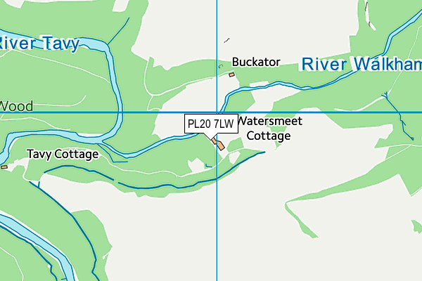 PL20 7LW map - OS VectorMap District (Ordnance Survey) PL20 7LW map - OS VectorMap District (Ordnance Survey)