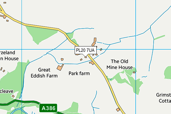 PL20 7UA map - OS VectorMap District (Ordnance Survey) PL20 7UA map - OS VectorMap District (Ordnance Survey)