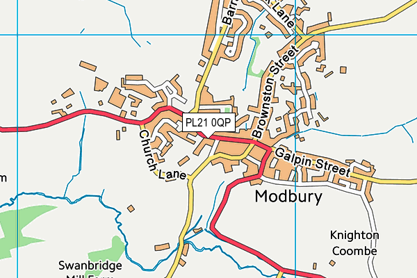 PL21 0QP map - OS VectorMap District (Ordnance Survey)