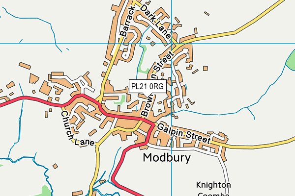PL21 0RG map - OS VectorMap District (Ordnance Survey)