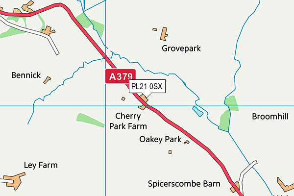 PL21 0SX map - OS VectorMap District (Ordnance Survey) PL21 0SX map - OS VectorMap District (Ordnance Survey)