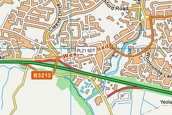 PL21 9DT map - OS VectorMap District (Ordnance Survey)