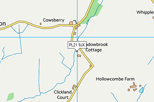 PL21 9JX map - OS VectorMap District (Ordnance Survey) PL21 9JX map - OS VectorMap District (Ordnance Survey)