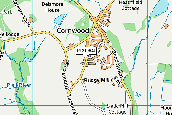 PL21 9QJ map - OS VectorMap District (Ordnance Survey) PL21 9QJ map - OS VectorMap District (Ordnance Survey)