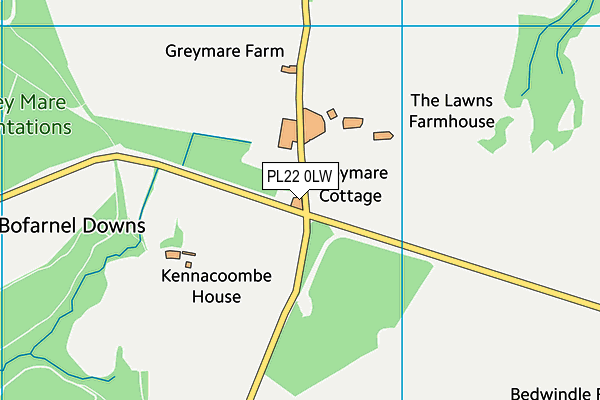 PL22 0LW map - OS VectorMap District (Ordnance Survey) PL22 0LW map - OS VectorMap District (Ordnance Survey)