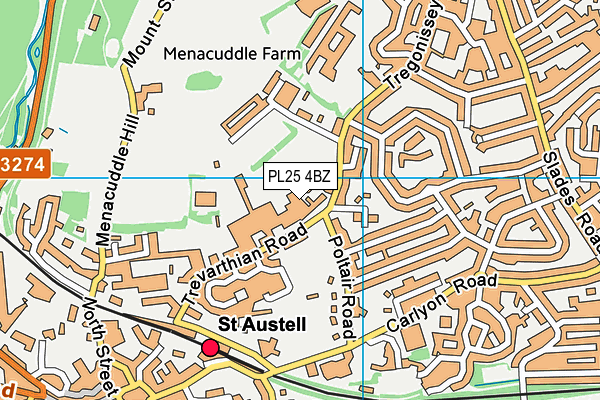PL25 4BZ map - OS VectorMap District (Ordnance Survey) PL25 4BZ map - OS VectorMap District (Ordnance Survey)