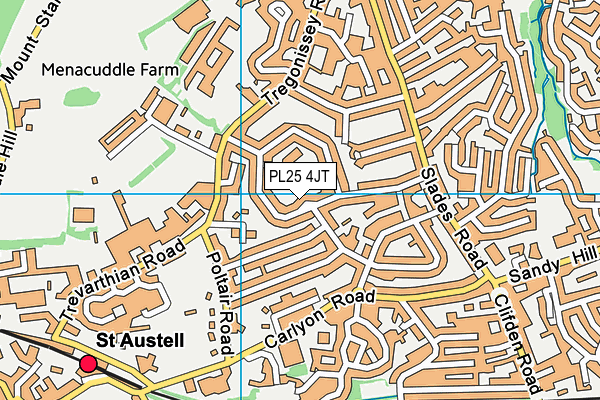 PL25 4JT map - OS VectorMap District (Ordnance Survey) PL25 4JT map - OS VectorMap District (Ordnance Survey)