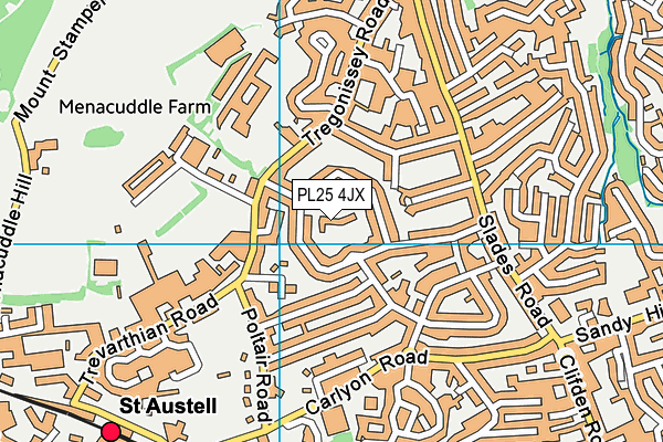 PL25 4JX map - OS VectorMap District (Ordnance Survey) PL25 4JX map - OS VectorMap District (Ordnance Survey)