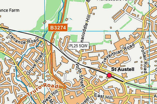 PL25 5QW map - OS VectorMap District (Ordnance Survey) PL25 5QW map - OS VectorMap District (Ordnance Survey)
