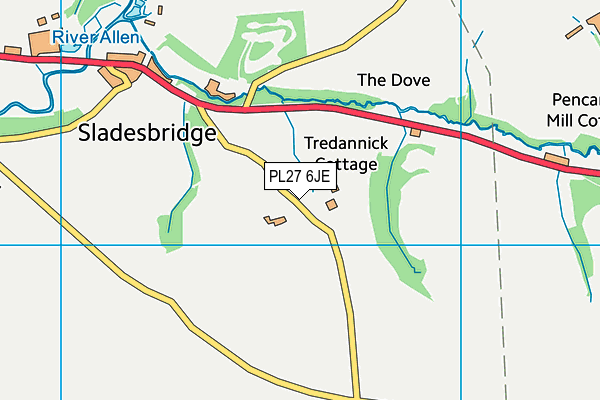 PL27 6JE map - OS VectorMap District (Ordnance Survey)