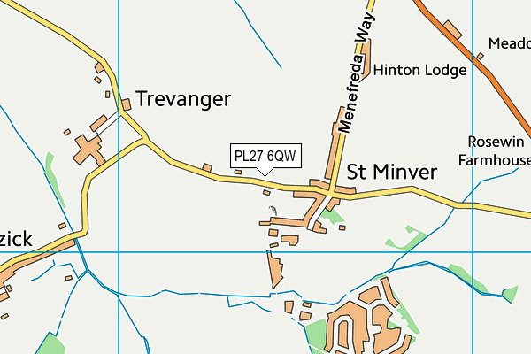 PL27 6QW map - OS VectorMap District (Ordnance Survey) PL27 6QW map - OS VectorMap District (Ordnance Survey)