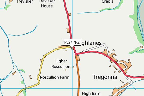 PL27 7RZ map - OS VectorMap District (Ordnance Survey)