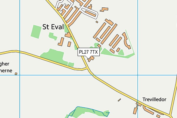 PL27 7TX map - OS VectorMap District (Ordnance Survey) PL27 7TX map - OS VectorMap District (Ordnance Survey)