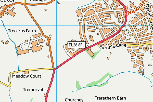 PL28 8FJ map - OS VectorMap District (Ordnance Survey)
