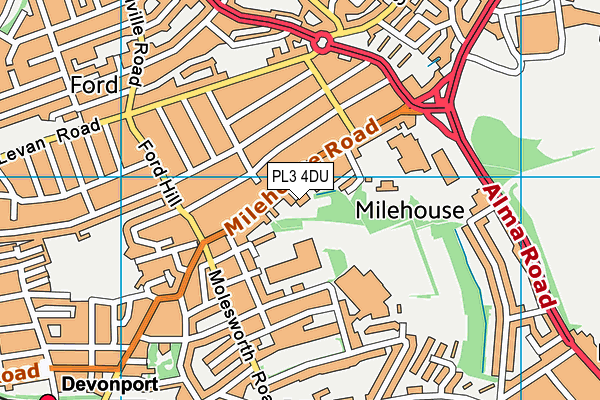 PL3 4DU map - OS VectorMap District (Ordnance Survey) PL3 4DU map - OS VectorMap District (Ordnance Survey)