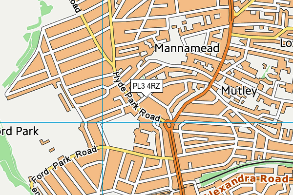 PL3 4RZ map - OS VectorMap District (Ordnance Survey) PL3 4RZ map - OS VectorMap District (Ordnance Survey)