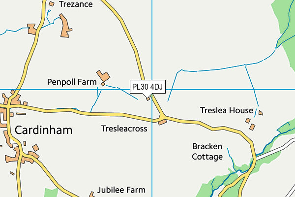 PL30 4DJ map - OS VectorMap District (Ordnance Survey) PL30 4DJ map - OS VectorMap District (Ordnance Survey)
