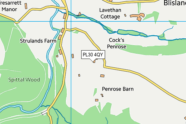 PL30 4QY map - OS VectorMap District (Ordnance Survey) PL30 4QY map - OS VectorMap District (Ordnance Survey)