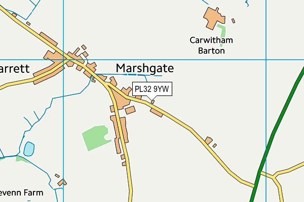 PL32 9YW map - OS VectorMap District (Ordnance Survey) PL32 9YW map - OS VectorMap District (Ordnance Survey)