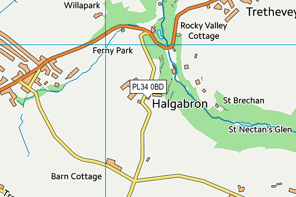 PL34 0BD map - OS VectorMap District (Ordnance Survey) PL34 0BD map - OS VectorMap District (Ordnance Survey)