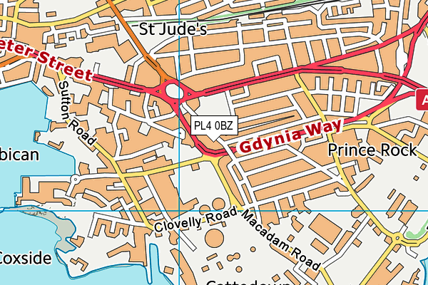 PL4 0BZ map - OS VectorMap District (Ordnance Survey) PL4 0BZ map - OS VectorMap District (Ordnance Survey)