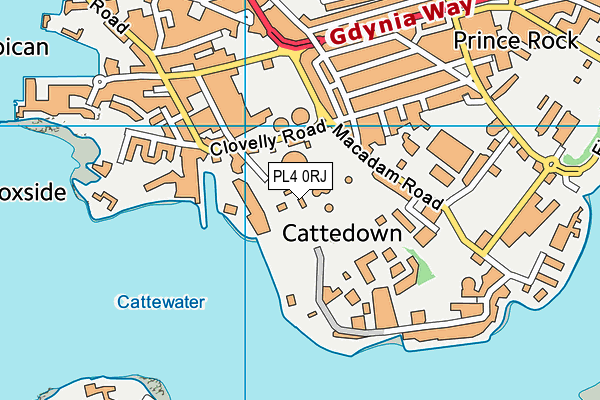 PL4 0RJ map - OS VectorMap District (Ordnance Survey)
