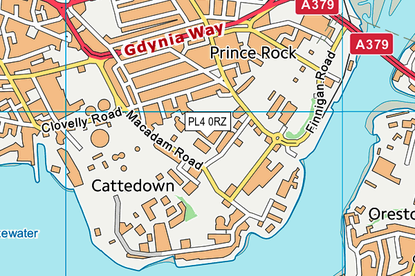 PL4 0RZ map - OS VectorMap District (Ordnance Survey)