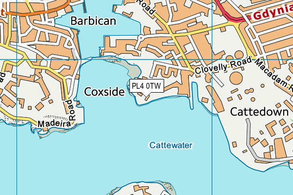 PL4 0TW map - OS VectorMap District (Ordnance Survey) PL4 0TW map - OS VectorMap District (Ordnance Survey)