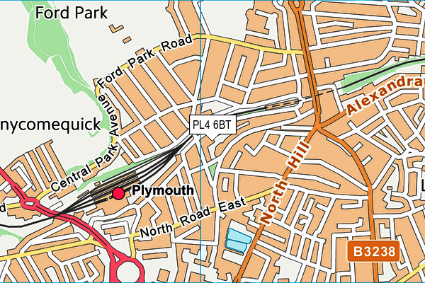 PL4 6BT map - OS VectorMap District (Ordnance Survey)