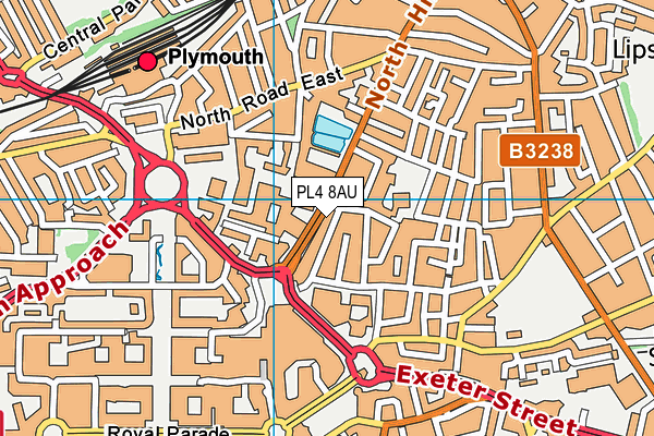 PL4 8AU map - OS VectorMap District (Ordnance Survey) PL4 8AU map - OS VectorMap District (Ordnance Survey)