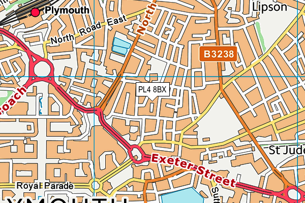 PL4 8BX map - OS VectorMap District (Ordnance Survey) PL4 8BX map - OS VectorMap District (Ordnance Survey)