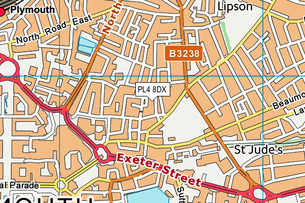 PL4 8DX map - OS VectorMap District (Ordnance Survey) PL4 8DX map - OS VectorMap District (Ordnance Survey)