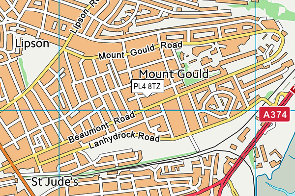 PL4 8TZ map - OS VectorMap District (Ordnance Survey) PL4 8TZ map - OS VectorMap District (Ordnance Survey)