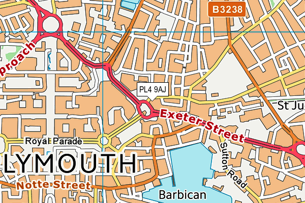 PL4 9AJ map - OS VectorMap District (Ordnance Survey) PL4 9AJ map - OS VectorMap District (Ordnance Survey)