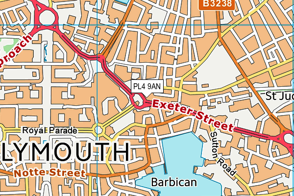 PL4 9AN map - OS VectorMap District (Ordnance Survey) PL4 9AN map - OS VectorMap District (Ordnance Survey)